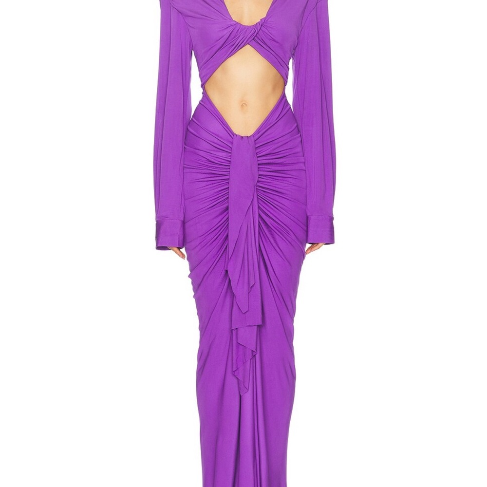 Elegant Purple Long Sleeve Dress